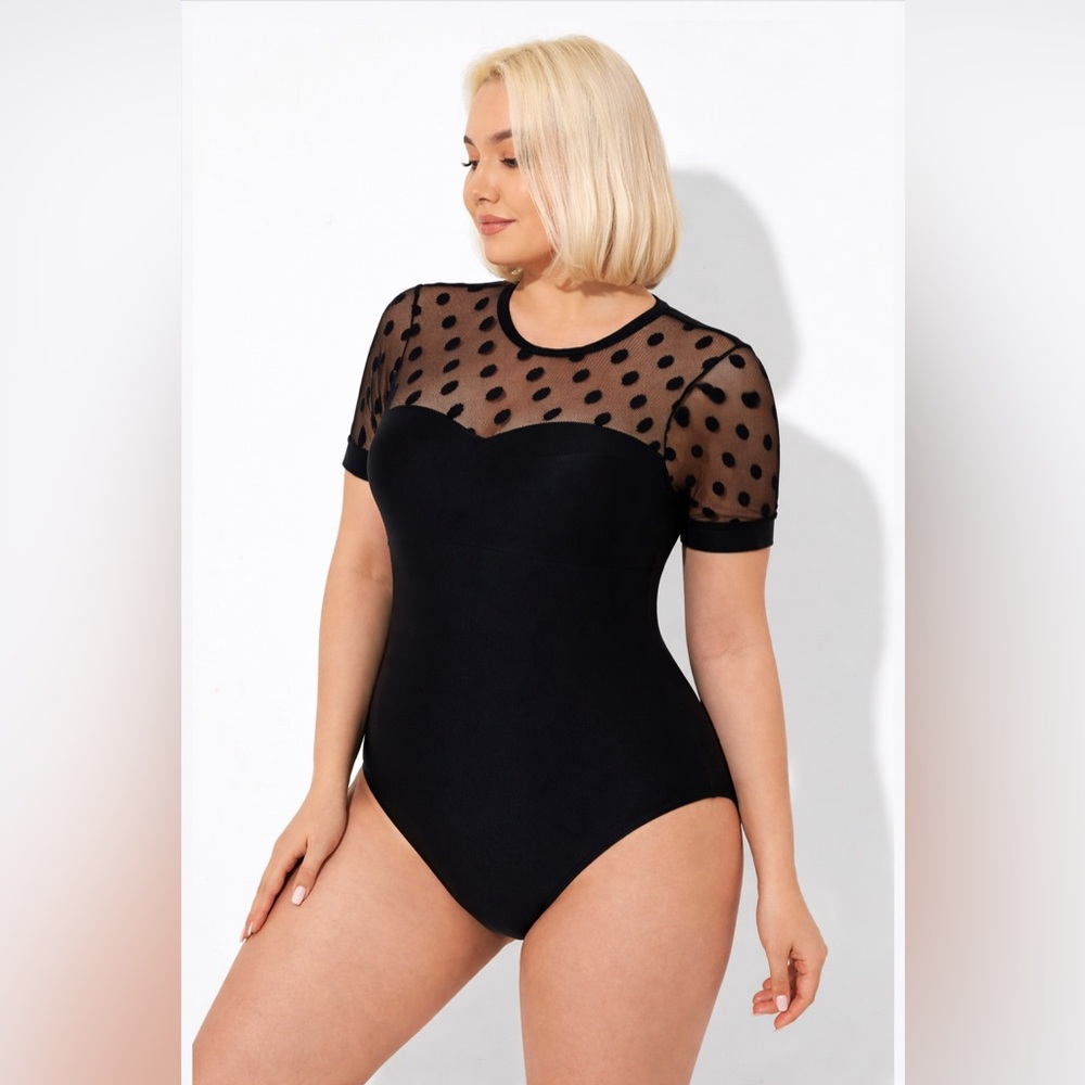 NWT Plus Size 4XL Black One Piece Swimsuit